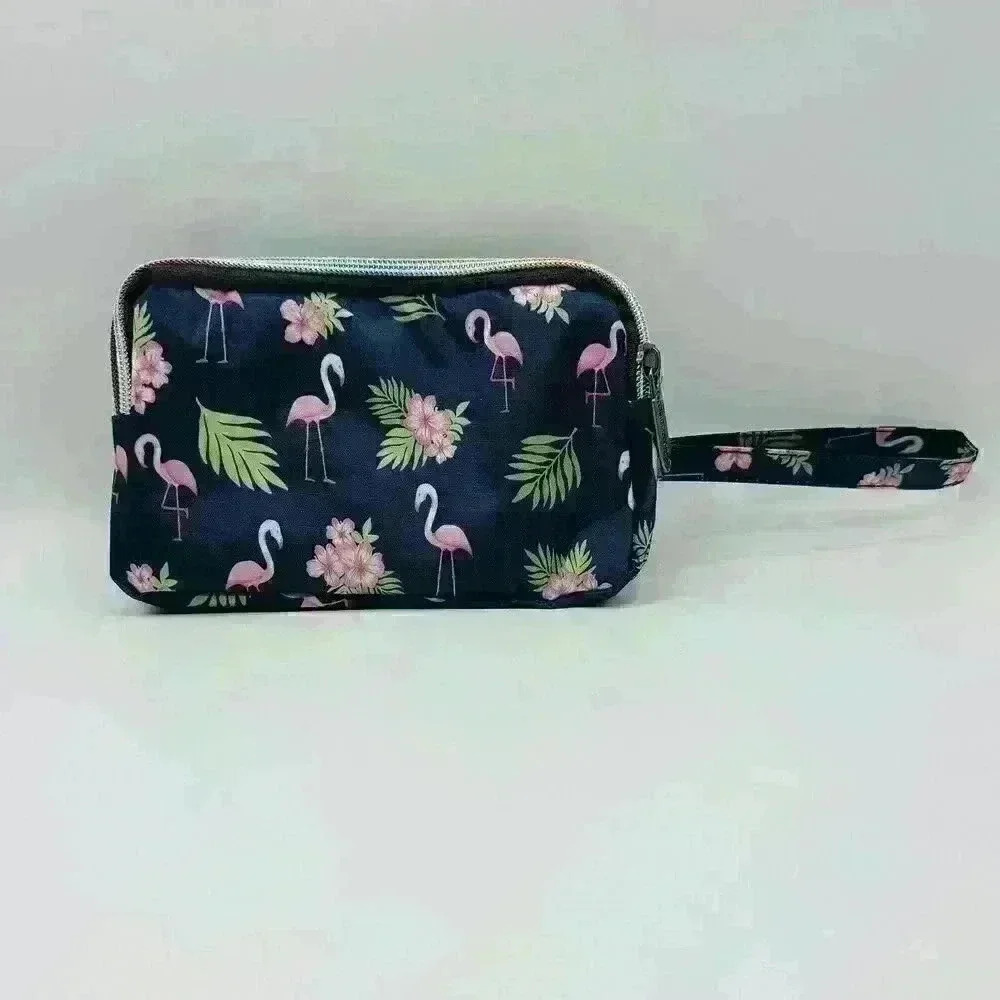 Flamingo Makeup Cosmetic Wristlet